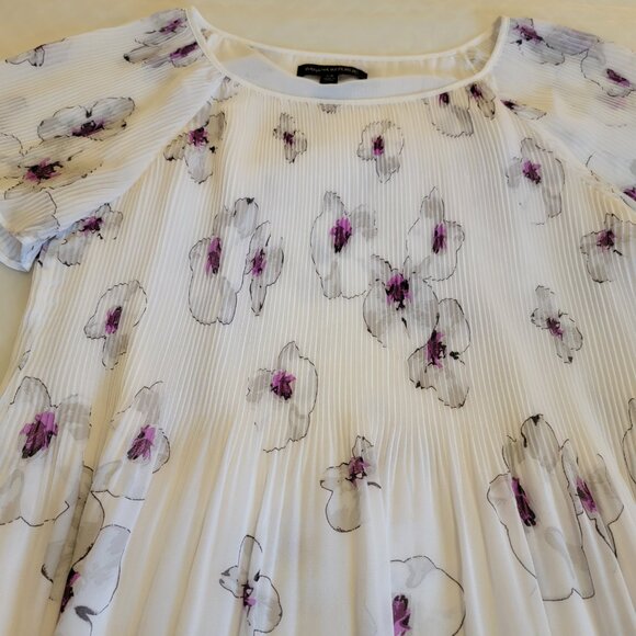 Banana Republic Blouse Top Shirt Floral Flowy White Purple Women XS-Small - Picture 8 of 16